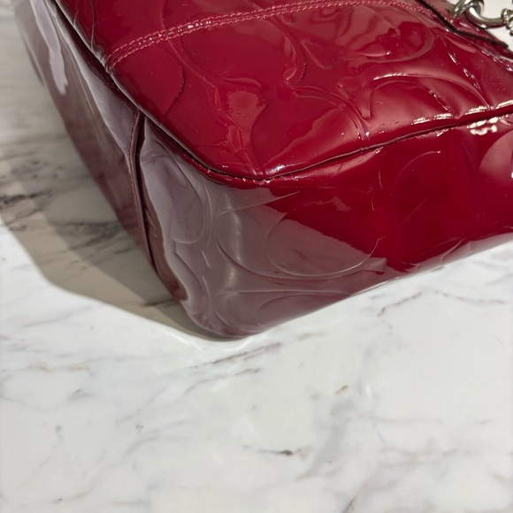 Coach Gallery Embossed Patent Leather monogram tote bag purse - Picture 9 of 16